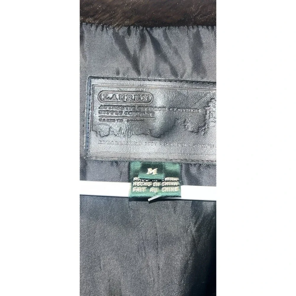 Ralph Lauren Polo LRL Annex Faux Fur-Trimmed Down Parka Ski Jacket Black Sz M